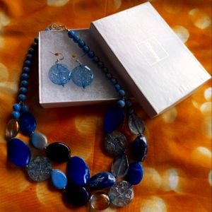 💙💦 Beautiful double-strand J.C.Penney's necklace & earrings set. 💦💙